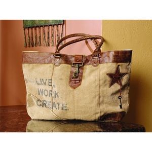Live. Work. Create. Canvas tote.